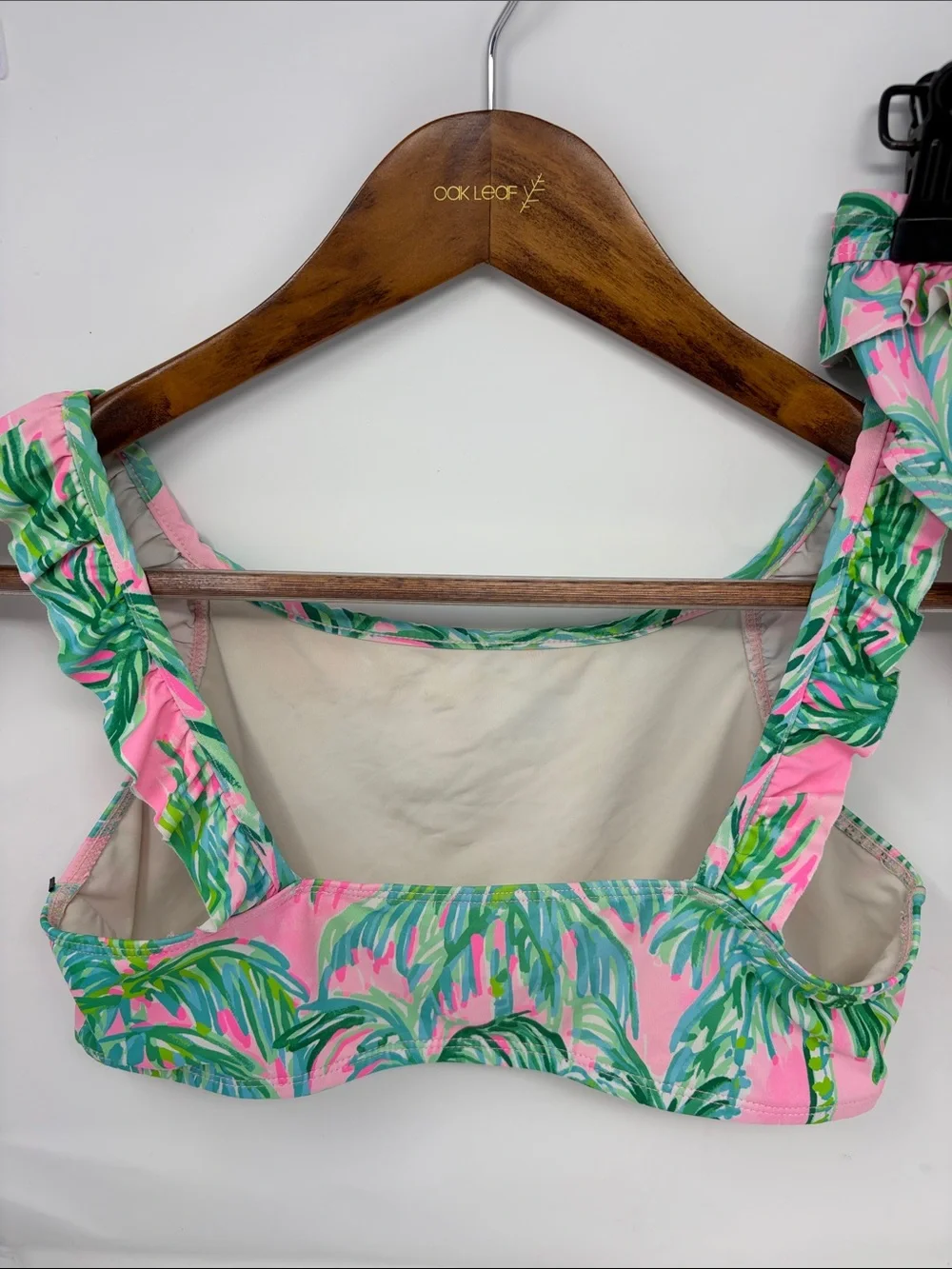 Lilly Pulitzer Girl’s Pink Palm Print Ruffle Bikini Set Size 14